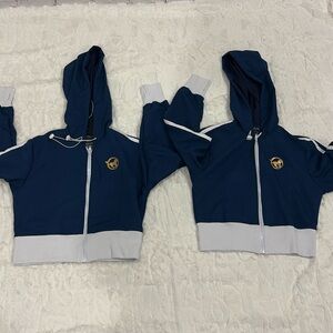 Bundle of 2 Mustang Cheer Warm Up Jacket in Navy Size 8.